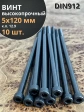 Винт высокопрочный НР М5х120 мм к.п.12.9 черный DIN912, 10 шт.