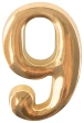 Цифра для номера квартиры "9" металл, золото (5083) 