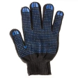 Перчатки трикотажные черные с ПВХ точкой, 10 класс вязки, Россия