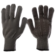 Перчатки трикотажные акриловые серые, ПВХ покрытие, 10 класс вязки, Сибртех