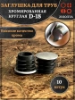 Заглушка для труб круглая d-18 мм хромированная, 10 шт.