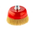 Щетка для УШМ "чашка", со шпилькой, латунир.вит.проволока 125 мм М14 Matrix