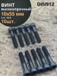 Винт высокопрочный НР М10х55 мм к.п.12.9 черный DIN912, 10 шт.