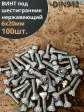 Винт нержавеющий шестигранник М6х20, DIN 912, 100 шт