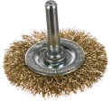 Щетка для дрели "Плоская", со шпилькой, латунир.вит.проволока, 50 мм Matrix