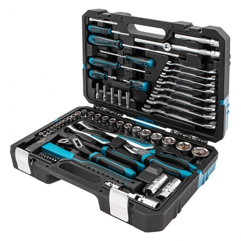 Набор инструментов 76 предметов 120 зубьев. CrV. 1/4 1/2" Gross фото 2