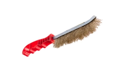 Щетка металлическая (латунир.проволока/пластик.ручка) фото 1