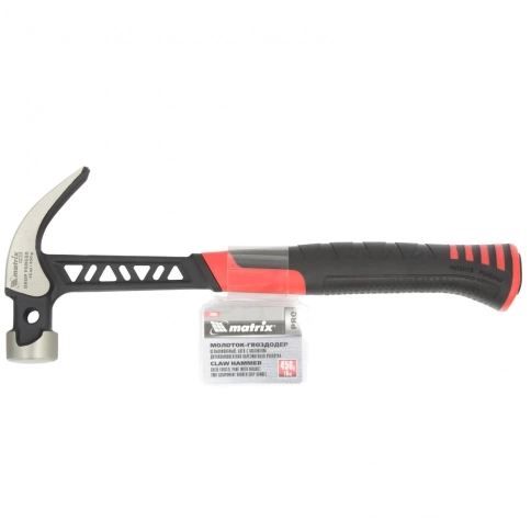Молоток-гвоздодер, цельнокованый боек с магнитом, 450 гр. PRO Matrix фото 4
