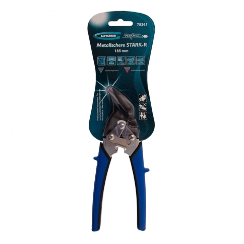 Ножницы по металлу PIRANHA,,прямой и правый рез., сталь-CrMo, двухкомп.рук Gross фото 2