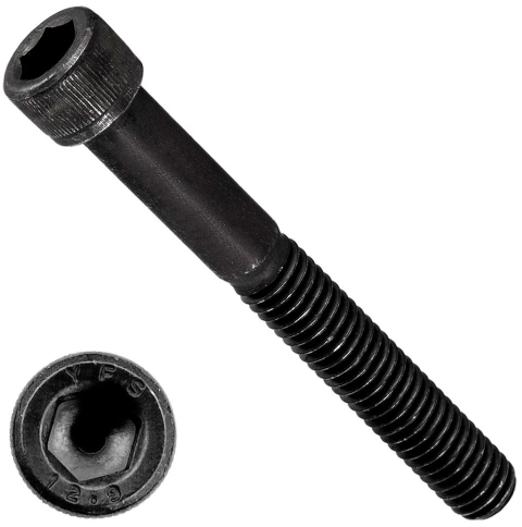 Винт высокопрочный НР М8х100 мм к.п.12.9 черный DIN912, 10 шт. фото 5