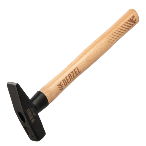 Молоток слесарный, кованый квадратный боек, буковая рукоятка 300 гр. Denzel фото 1