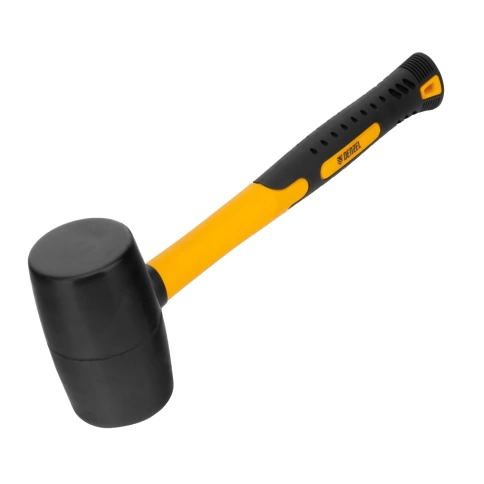Киянка резиновая черная, фиберглассовая ручка 680 гр. Denzel фото 1
