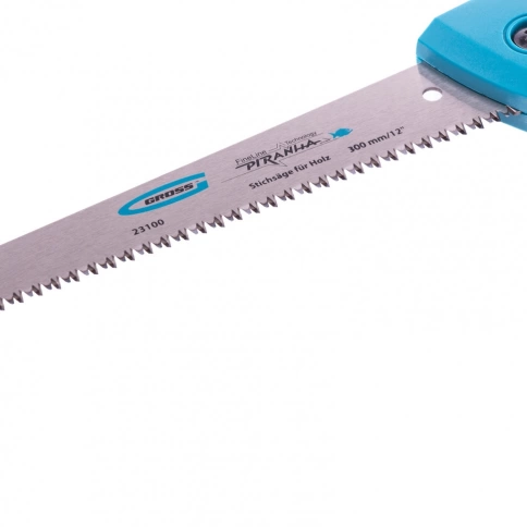 Ножовка по дереву PIRANHA, выкружная,двухкомп.рук.,зуб 3D, каленый зуб, 11-12 TPI 300мм/12" Gross фото 2