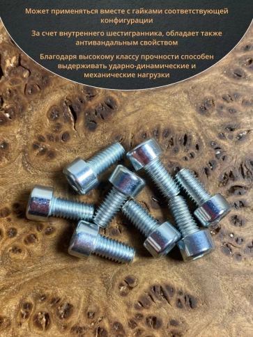 Винт под шестигранник ПР 5х10 мм ОЦ к.п.8.8 DIN912,  50 шт. фото 4