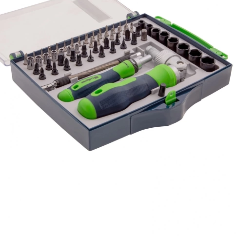 Отвертки риверсивные с набором бит 61 предмет CrV Сибртех фото 2