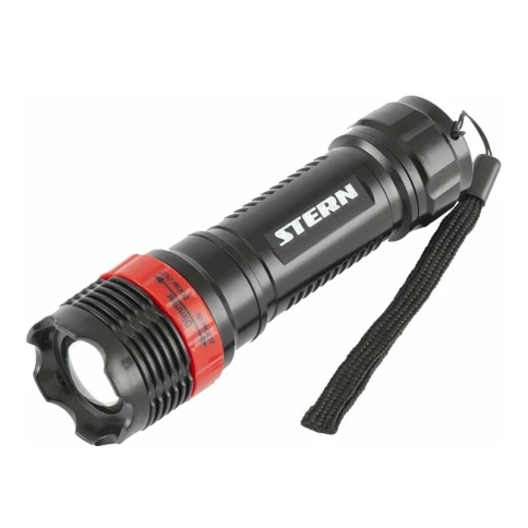Фонарь бытовой пластиковый корпус 1 Вт LED ремешок зум 3реж. 100%-50%-строб 3хААА Stern фото 1