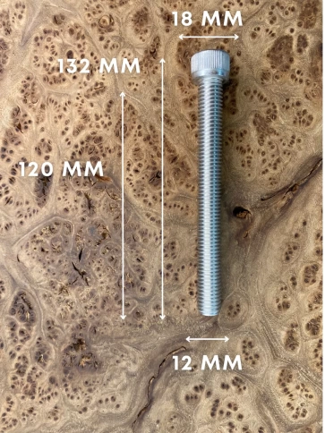 Винт нержавеющий шестигранник  М12х120 DIN 912, 4 шт фото 4