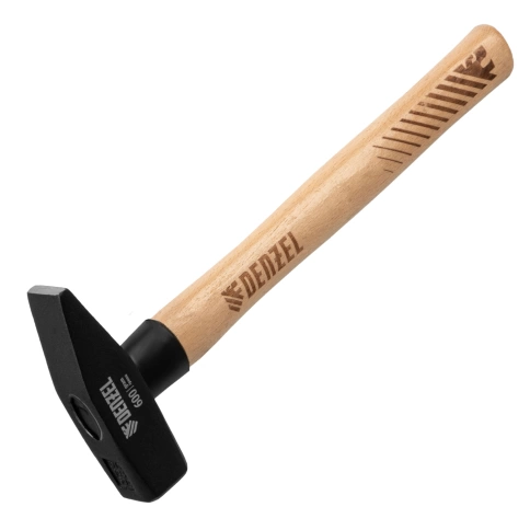 Молоток слесарный, кованый квадратный боек, буковая рукоятка 600 гр. Denzel фото 1