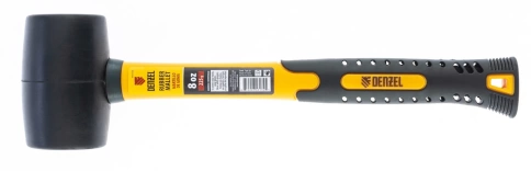 Киянка резиновая черная, фиберглассовая ручка 8 oz Denzel фото 1