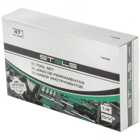 Набор инструментов 47 предметов 1/4 Cr-V S2 усиленный кейс Stels фото 2
