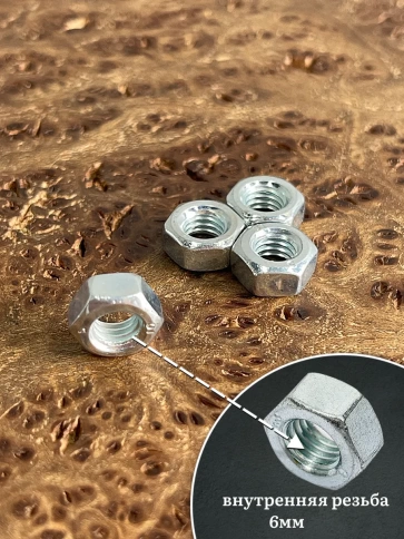 Гайка М6 высокопрочная оцинкованная к.п.10 DIN934, 20 шт. фото 3