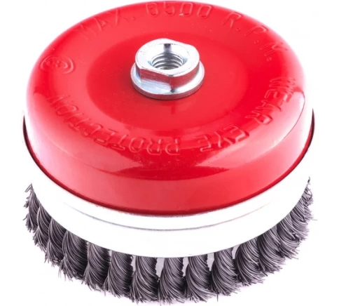 Щетка для УШМ "чашка", Heavy Duty, кручен.проволока, 0,5мм, 125 мм М14 Matrix фото 5