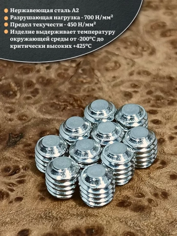 Винт установочный нержавеющий М4х5 DIN913 (гужон), 50 шт. фото 3