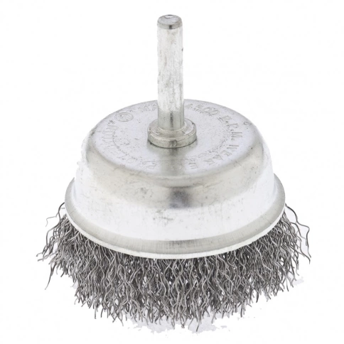 Щетка для дрели "чашка", со шпилькой, вит.проволока 0,3мм, 65 мм Сибртех фото 1