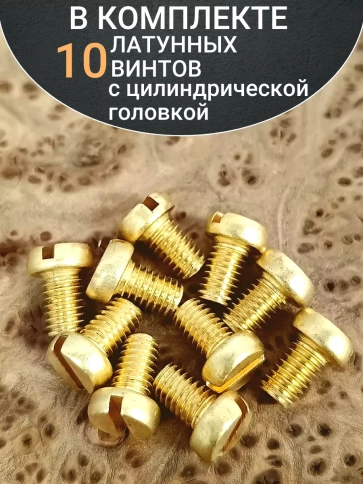 Винт 6х10 латунный с цилиндрической головкой DIN84,10 шт фото 5