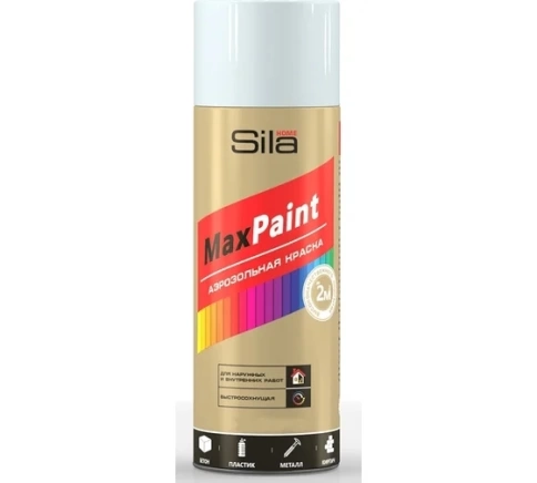 Эмаль универсальная аэрозольная белая глянцевая RAL9003 SILA HOME Max Paint 520 мл фото 1