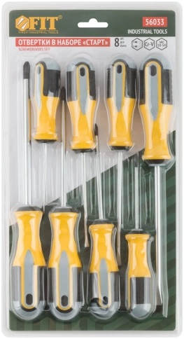 Отвертки Старт, CrV сталь, прорезиненная ручка, магнитный наконечник, набор 8 шт фото 1