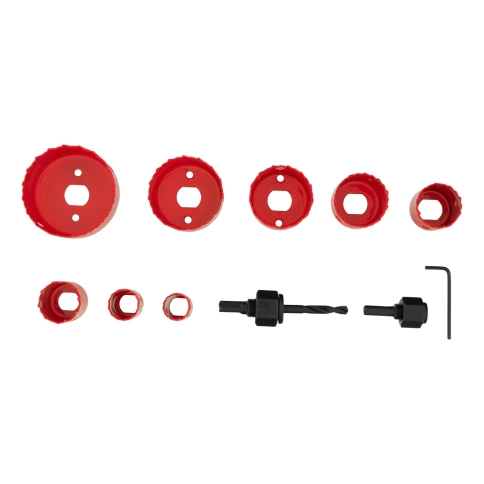 Набор пил кольцевых 19,22,29,32,38,44,51,67 11 предметов красные усиленные фото 1