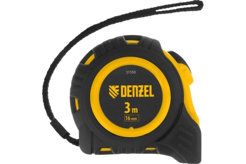 Рулетка обрезин. корпус автоматич. фиксация 3м х 16мм Denzel фото 1