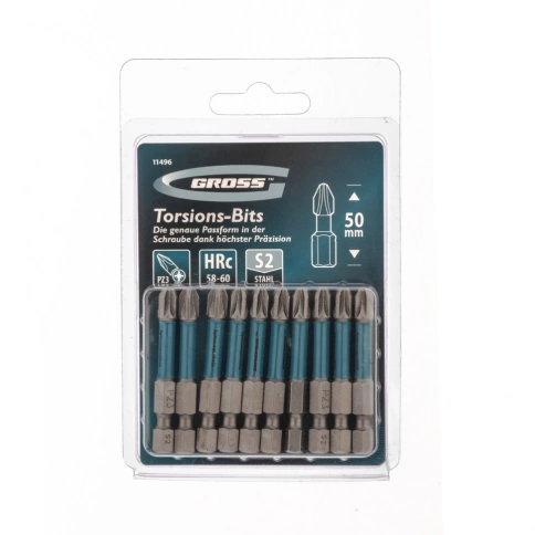 Биты торсионные PZ3х50 мм, для ударн.шуроповертов Gross фото 3