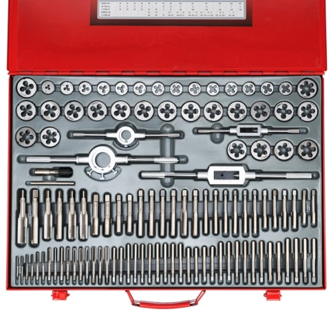 Набор метчиков и плашек М2-М18 110 шт метал. кейс Matrix фото 1