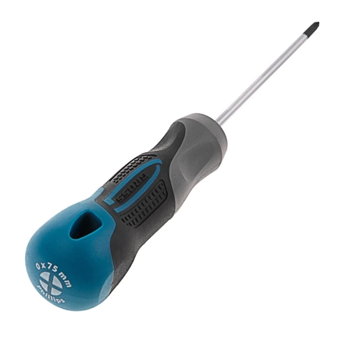 Отвертка PH0x75 мм, S2, трехкомпонентная рукоятка Gross фото 2