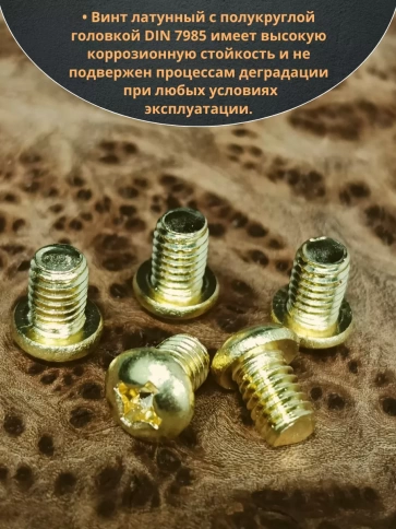 Винт 3х8  латунный с полукруглой гол. DIN7985,10 шт фото 4