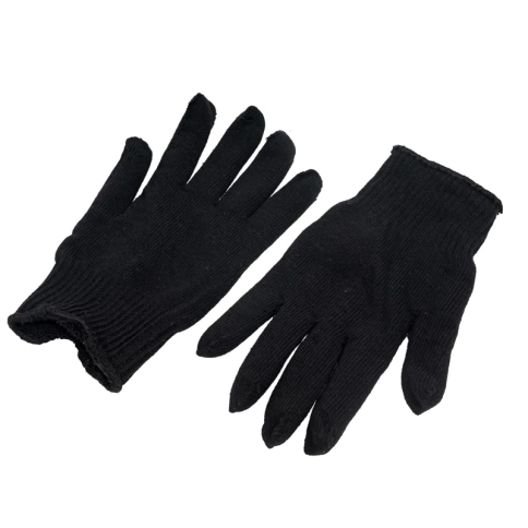 Перчатки трикотажные двойные черные, двойная манжета, 7-10 класс вязки, акриловые, Сибртех фото 2