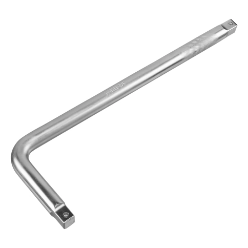 Вороток Г-образный 450х150 мм квадрат матовый хром 3/4 CrV Denzel фото 1