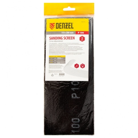Сетка абразивная, 115 х 280 мм, 5 шт. Р 100 Denzel фото 4