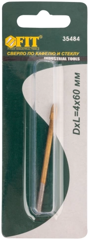 Сверло по кафелю и стеклу 4реж.кромки, титан.покр. фото 3