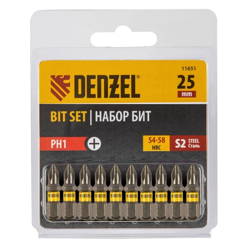 Биты шестигранный профиль сталь S2 PH1х25 Denzel фото 1