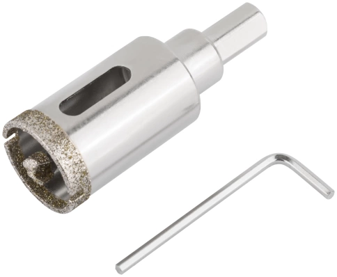 Коронка по керамограниту, камню и кафелю кольцев с центров сверлом 25х67 мм фото 2