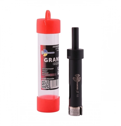 Коронка по керамограниту, алмазная Серебряная пайка 18 мм фото 1