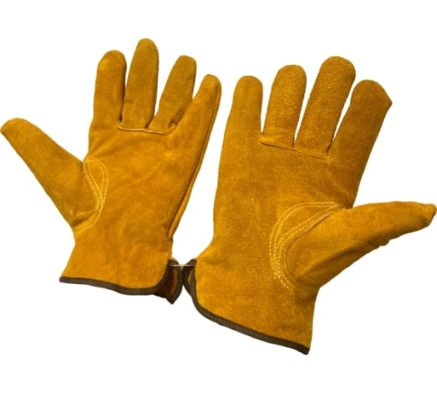 Краги желтые спилковые укороч. 25 см ПРОФЕССИОНАЛ фото 2