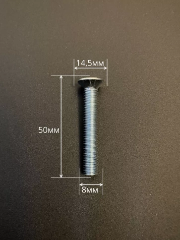 Винт потайной оцинкованный 8х50 DIN965, 10шт. фото 3