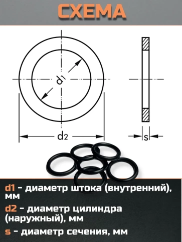Кольцо уплотнительное 10 мм ( 10х14х25 ) резиновое, 10 шт. фото 2