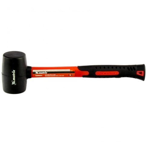 Киянка резиновая черная, фиберглассовая ручка 450гр Matrix фото 1