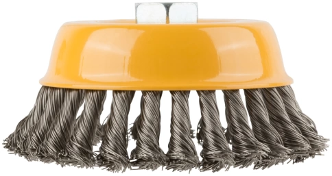 Корщетка-чашка, гайка М14, витая проволока, нерж.сталь 125 мм фото 4