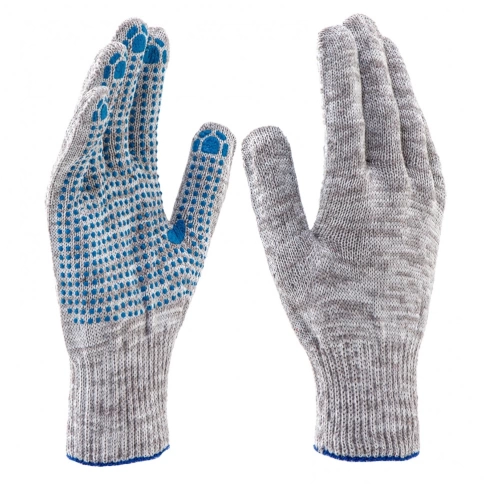 Перчатки трикотажные с ПВХ точкой, меланж. 10 класс фото 1